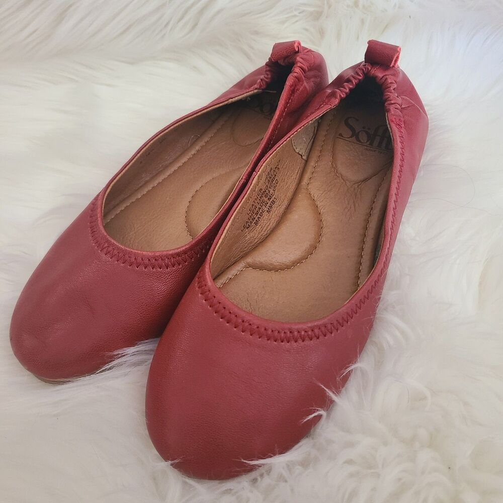 Women's Sofft Kenni Leather Ballet Flat Red Rogue Size 6